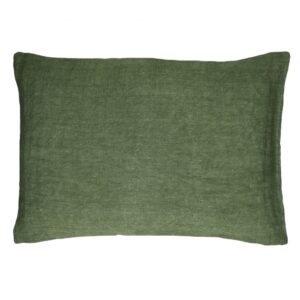Alpha Basics Green Linen Cushion by Pomax