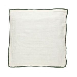 Alpha Opposites Green Linen Cushion by Pomax