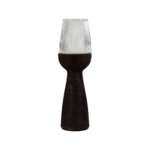 Arbre Dark Brown Mango Wood Hurricane/Vase by Pomax