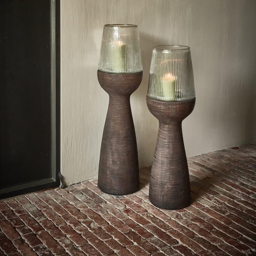 Arbre Dark Brown Mango Wood Hurricane/Vase by Pomax - Image 2