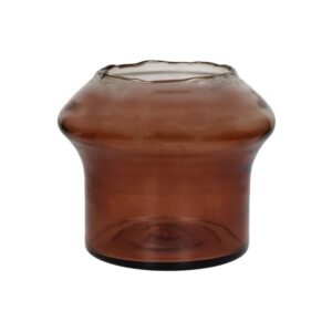 Famiglia Round Amber Vase Glass by Pomax