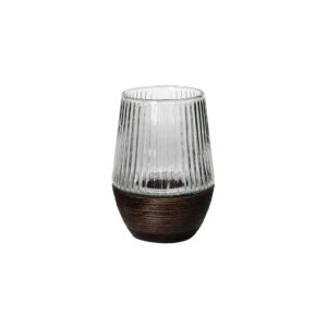 Arbre Dark Brown Hurricane/Vase Mango Wood Small by Pomax