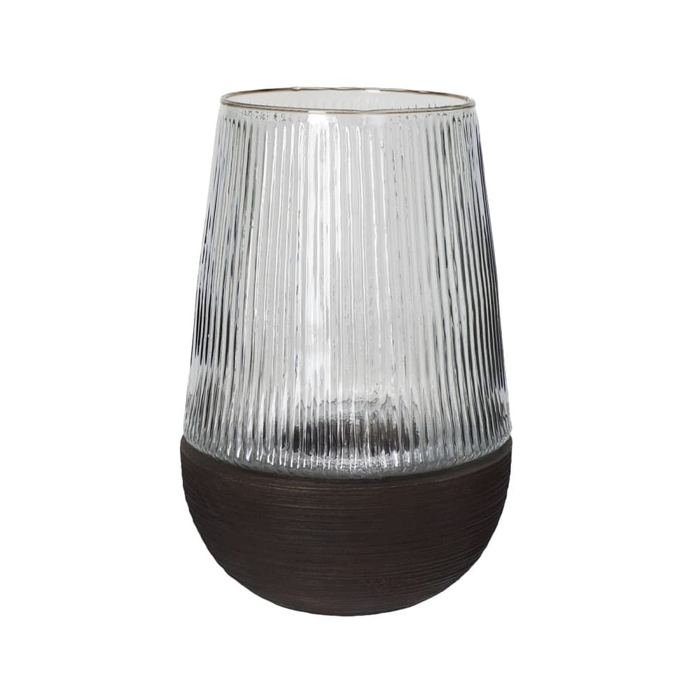Arbre Dark Brown Hurricane/Vase Mango Wood Lg by Pomax