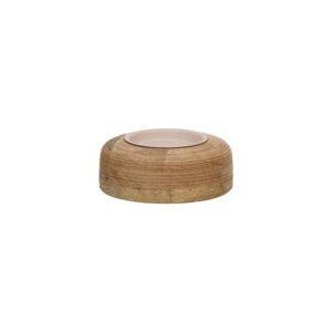 Arbre Natural Round Mango Wood Medium Candle Holder by Pomax