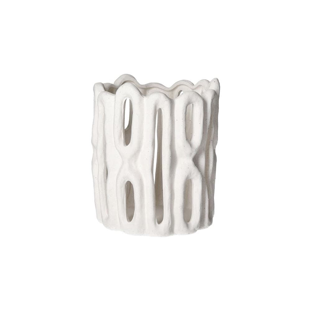 Cadiz Hurricane Stoneware White Dia 7.5" by Pomax