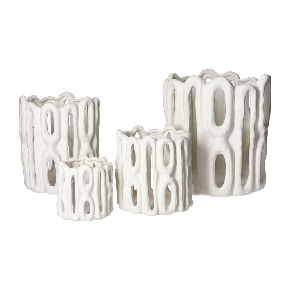 Cadiz Hurricane Stoneware White Dia 9.8" by Pomax - Image 2