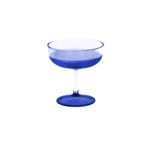 Tarifa Blue Coupe Glass 6 fl oz Borosilicate Glass by Pomax
