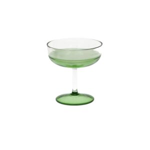 Tarifa Green Coupe Glass 6 fl oz Borosilicate Glass by Pomax