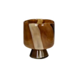 Camou Glass Vase Camel Dia 6.9" by Pomax