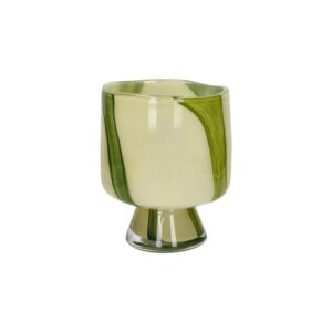 Camou Glass Vase Olive Dia 6.9" by Pomax