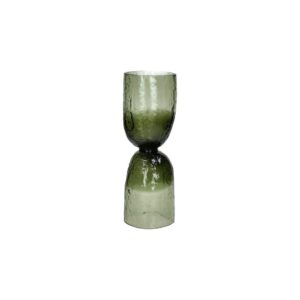 Vase Hurricane Glass Green Dia 4.5" by Pomax