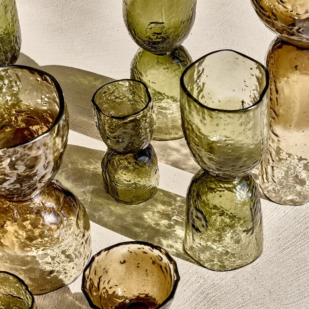 Vase Hurricane Glass Green Dia 4.3" by Pomax - Image 5