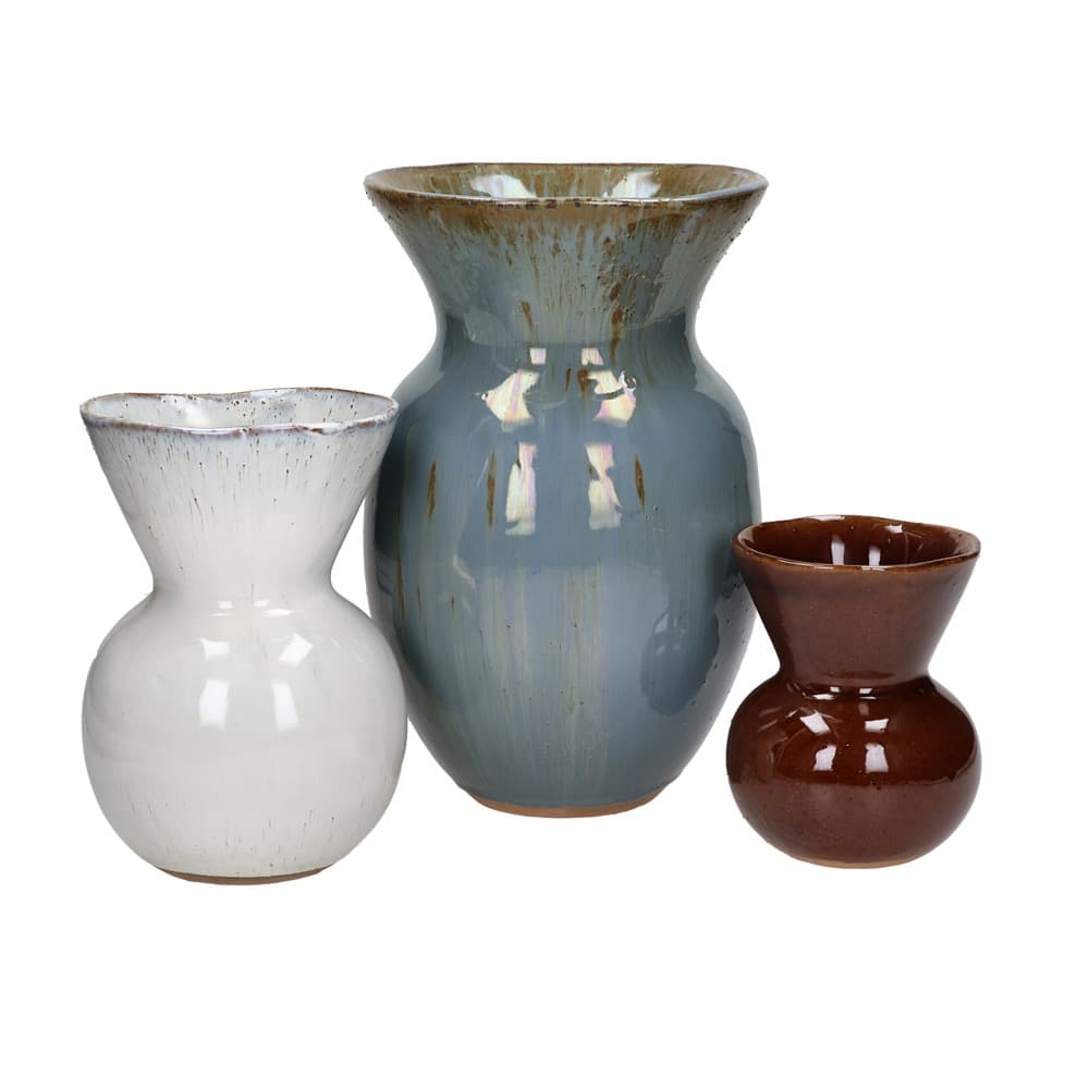 Poppy Vase Earthenware Brown Dia 3.9" by Pomax - Image 2