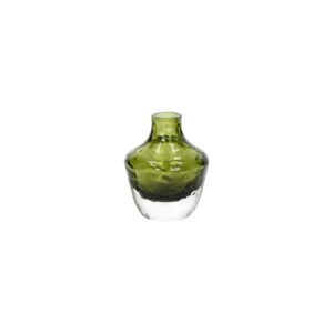 Prisma Glass Green Vase Dia 3.5" by Pomax