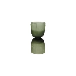 Vase Glass Hurricane Green Dia 3.5" by Pomax