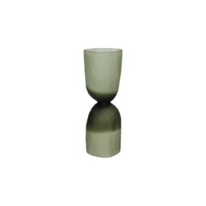 Vase Glass Hurricane Green Dia 4.5" by Pomax