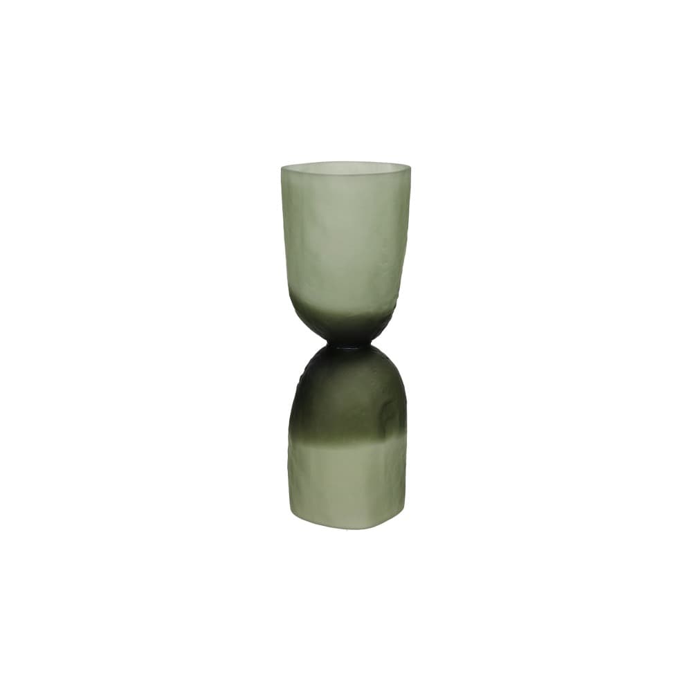 Vase Glass Hurricane Green Dia 4.5" by Pomax