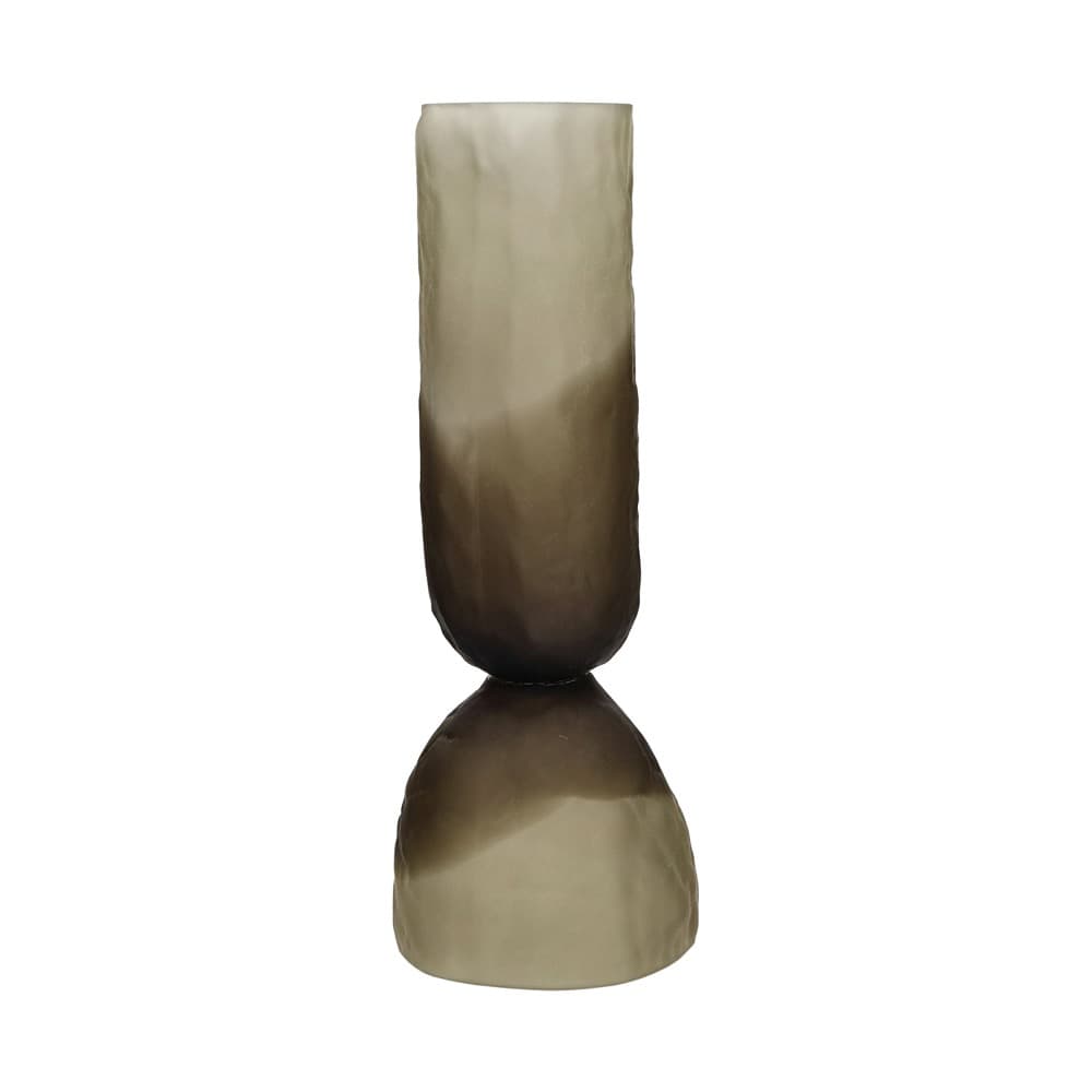 Vase Glass Hurricane Smoke Dia 6.5" by Pomax - Image 2