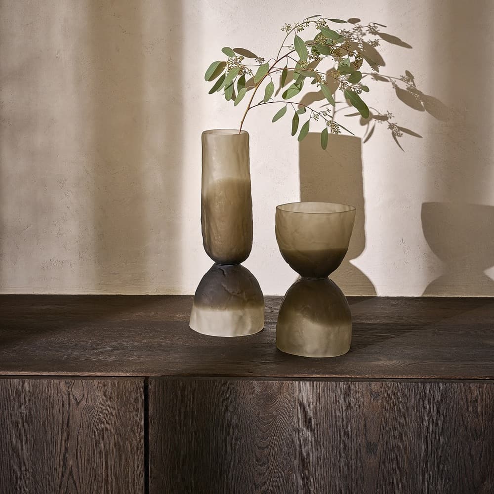 Vase Glass Hurricane Smoke Dia 6.5" by Pomax - Image 4