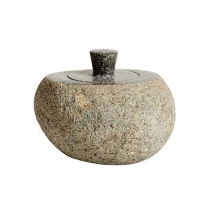 Valley Natural Riverstone Jar with Lid by Muubs