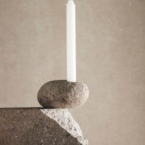 Valley Grey/Natural Riverstone Candle Holder by Muubs