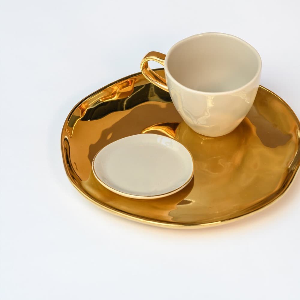 Good Morning Breakfast Plate Gold Set of 2 by Urban Nature Culture - Image 4