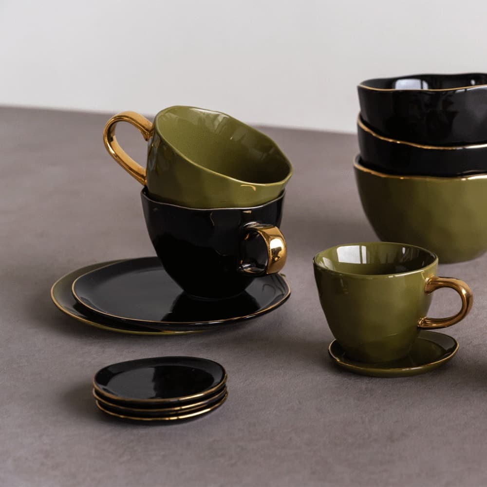 Good Morning Plate Black Set of 2 by Urban Nature Culture - Image 2