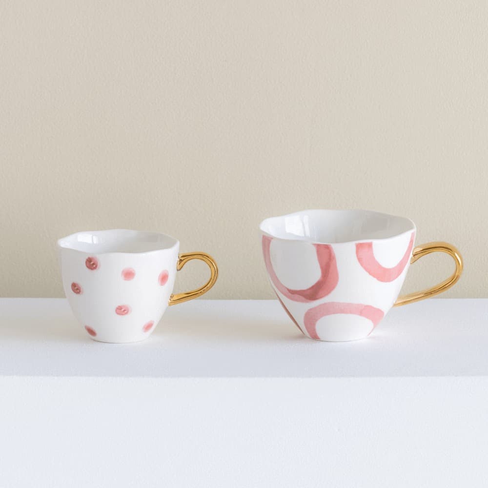 Good Morning Coffee Cup Small Dots Cameo Brown Set of 2 by Urban Nature Culture - Image 2