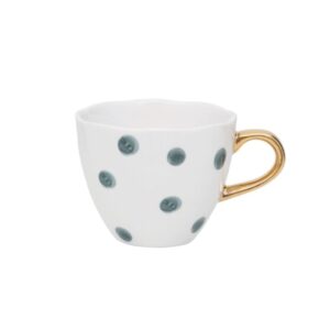 Good Morning Coffee Cup Small Dots Blue Green Set of 2 by Urban Nature Culture