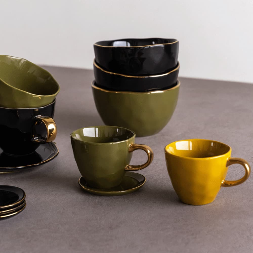 Good Morning Coffee Cup Amber Green Set of 2 by Urban Nature Culture - Image 2