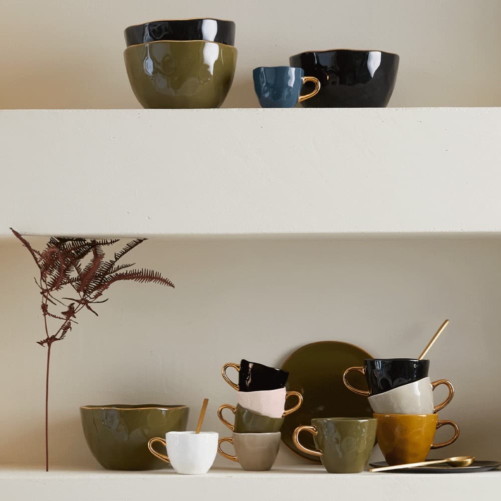 Good Morning Coffee Cup Amber Green Set of 2 by Urban Nature Culture - Image 3
