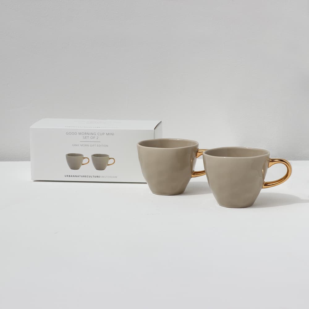 Good Morning Coffee Cup S/2 In Gift Pack Gray Morn by Urban Nature Culture - Image 2