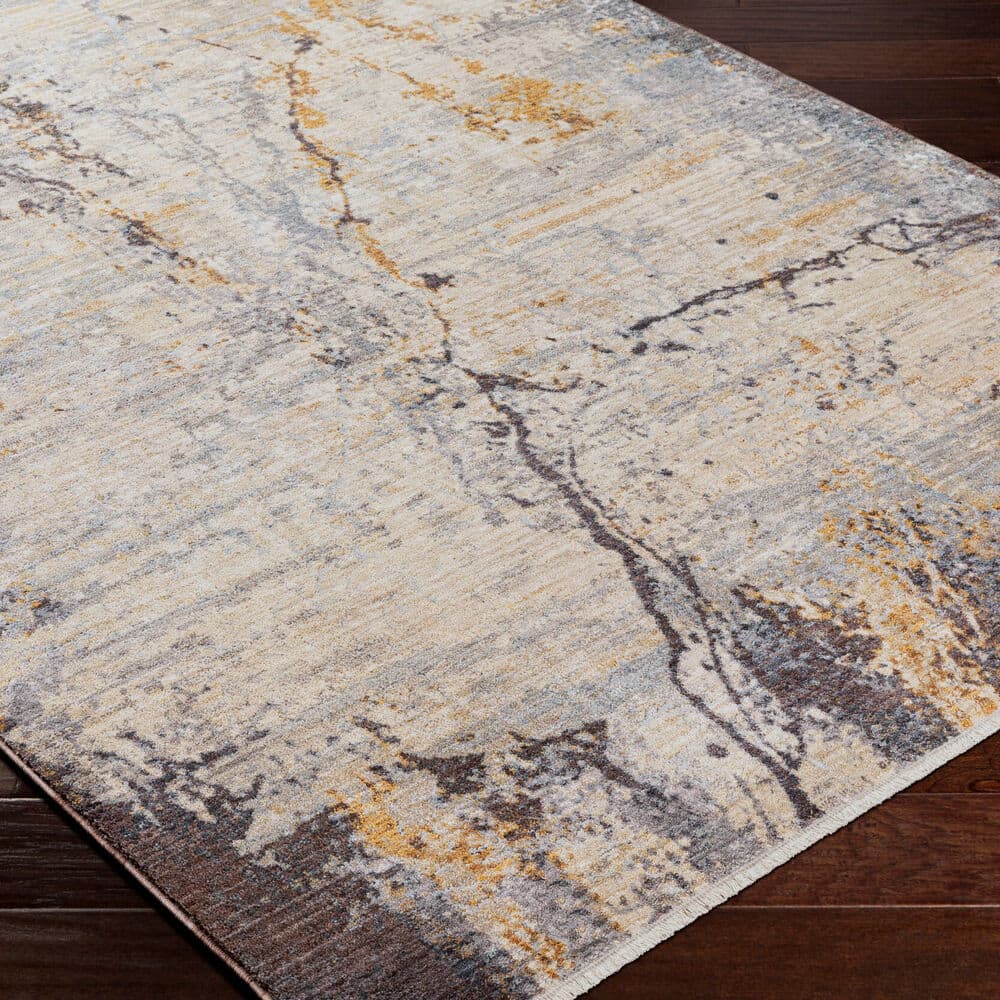 Aida Beige Machine Woven Rug by Livabliss - Image 3