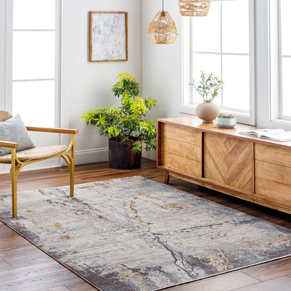 Aida Beige Machine Woven Rug by Livabliss - Image 2