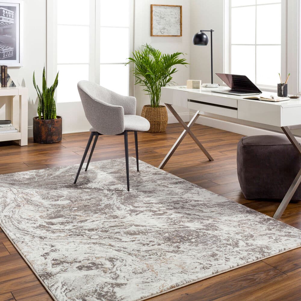 Allegro Plus Light Gray Machine Woven Rug by Livabliss - Image 2