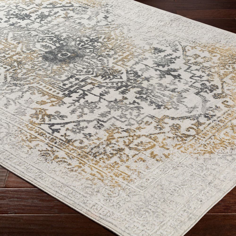 Aisha Charcoal Machine Woven Rug by Livabliss - Image 3