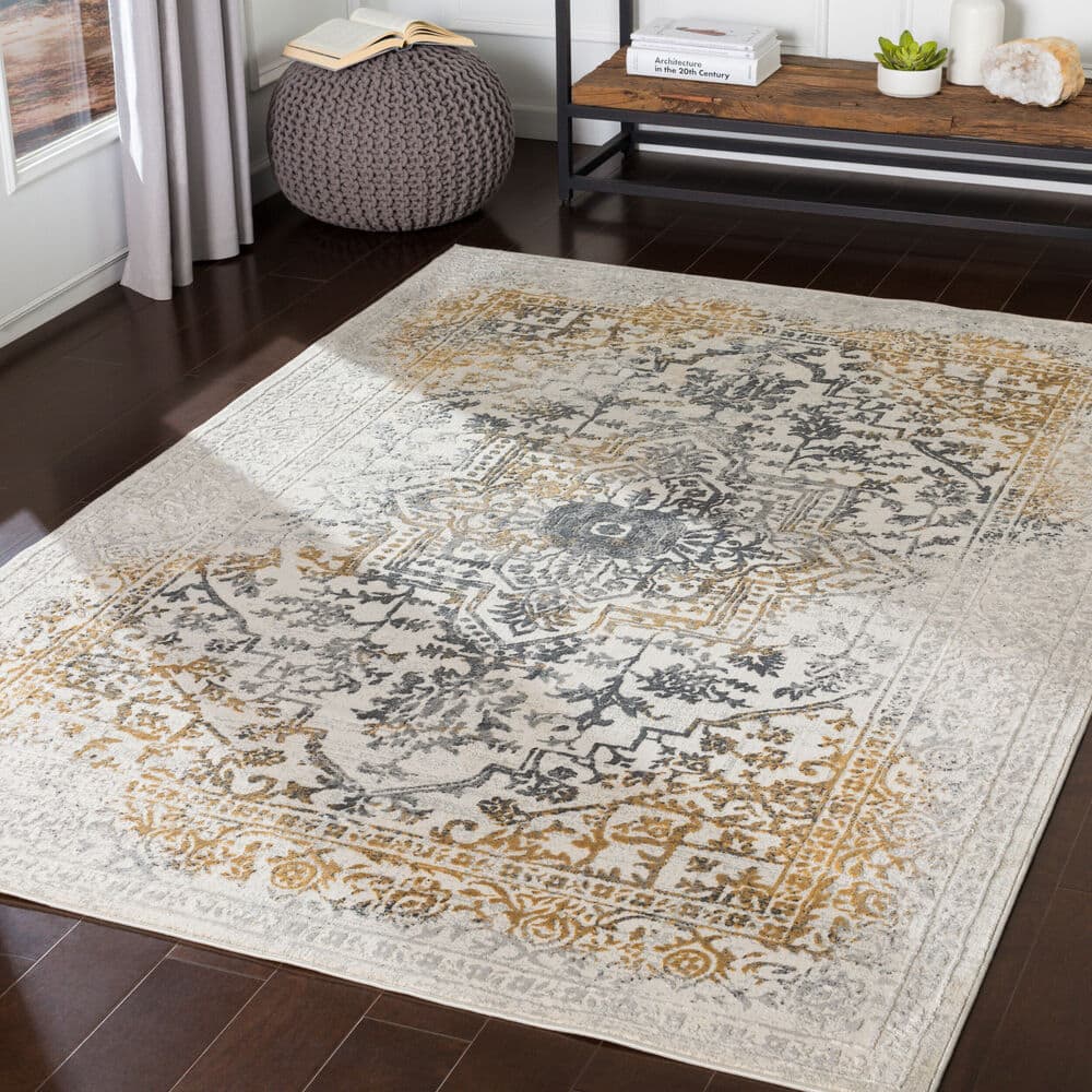 Aisha Charcoal Machine Woven Rug by Livabliss - Image 2