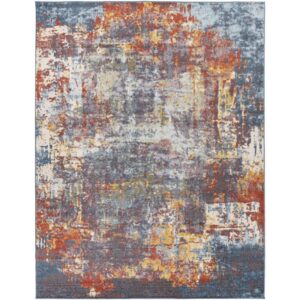 Ankara Blue Machine Woven Rug by Livabliss