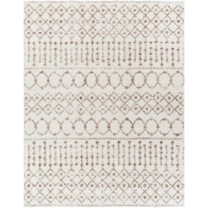 Aliyah Shag Beige Machine Woven Rug by Livabliss