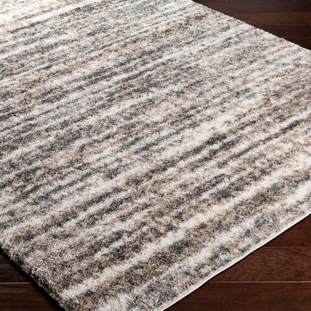Aliyah Shag Brown Machine Woven Rug by Livabliss - Image 3