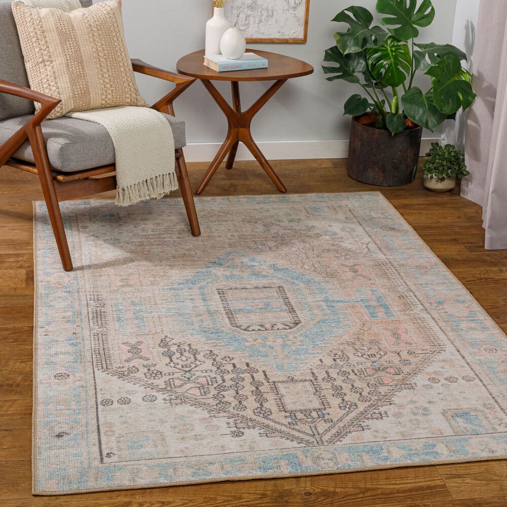 Alanya Beige Machine Woven Rug by Livabliss - Image 2