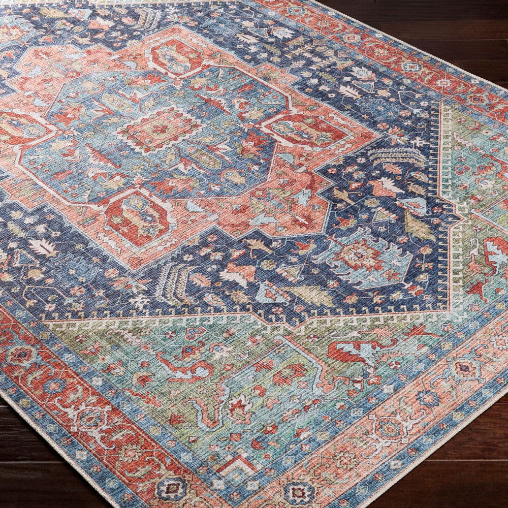 Amelie Blue Machine Woven Rug by Livabliss - Image 3