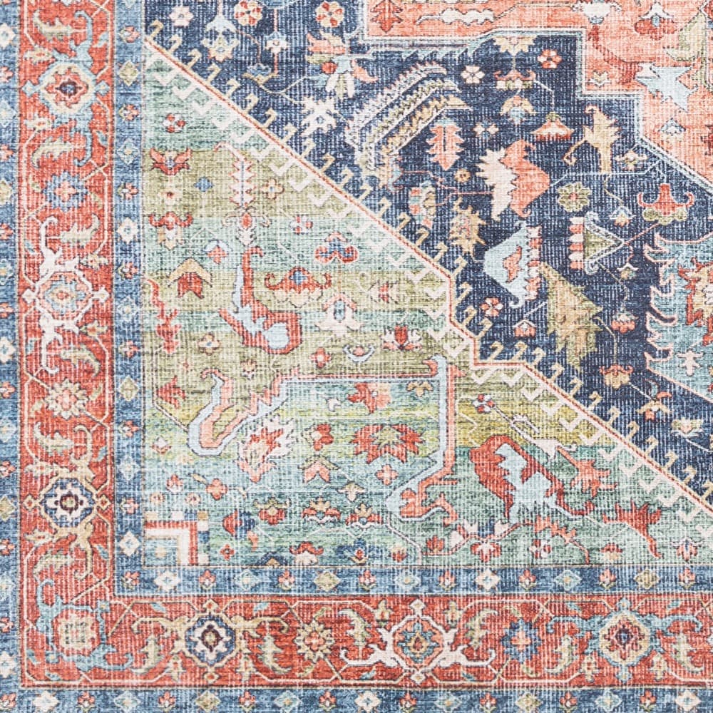 Amelie Blue Machine Woven Rug by Livabliss - Image 4