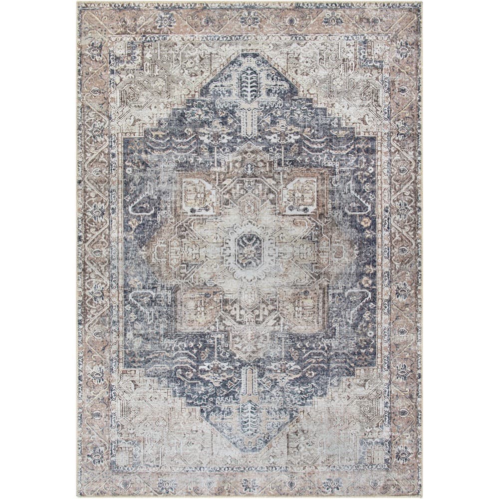 Amelie Ink Blue Machine Woven Rug by Livabliss - Image 6