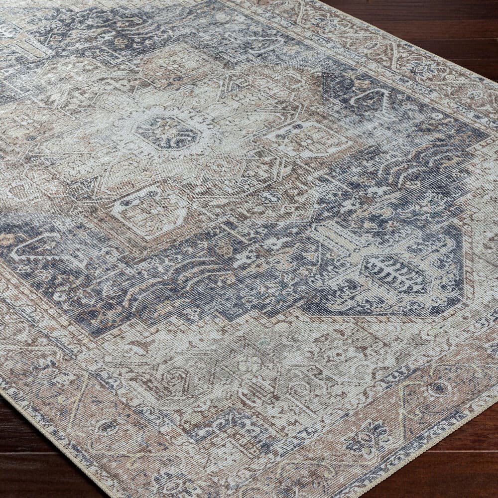 Amelie Ink Blue Machine Woven Rug by Livabliss - Image 3