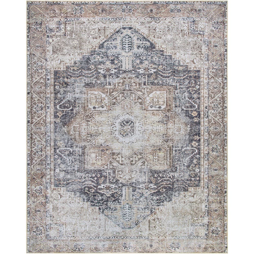 Amelie Ink Blue Machine Woven Rug by Livabliss