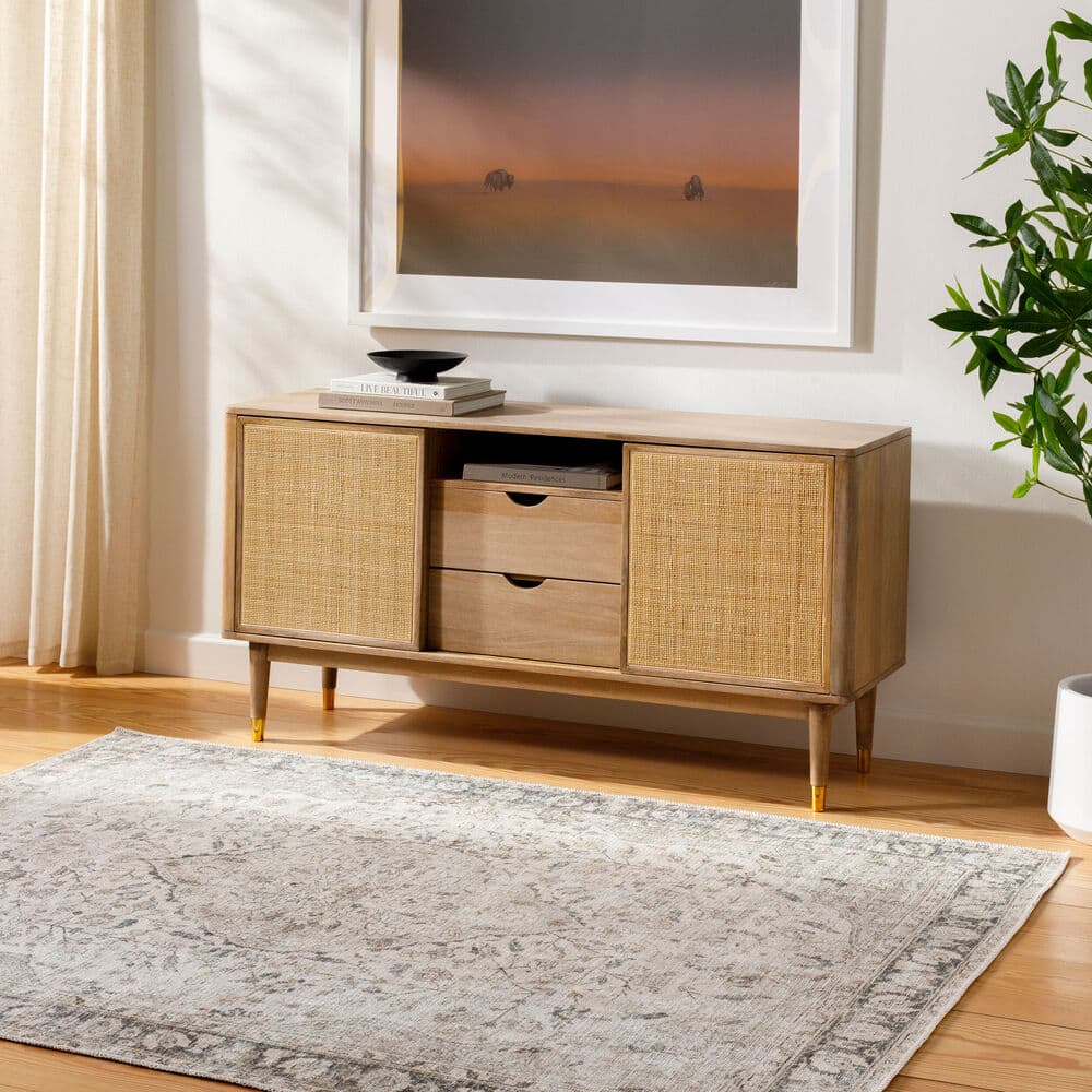 Amelie Ivory Machine Woven Rug by Livabliss - Image 2