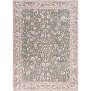 Amelie Medium Green Machine Woven Rug by Livabliss