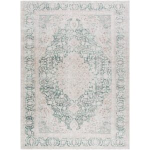 Amelie Medium Green Machine Woven Rug by Livabliss