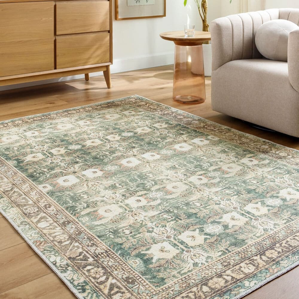 Amelie Olive Machine Woven Rug by Livabliss - Image 2